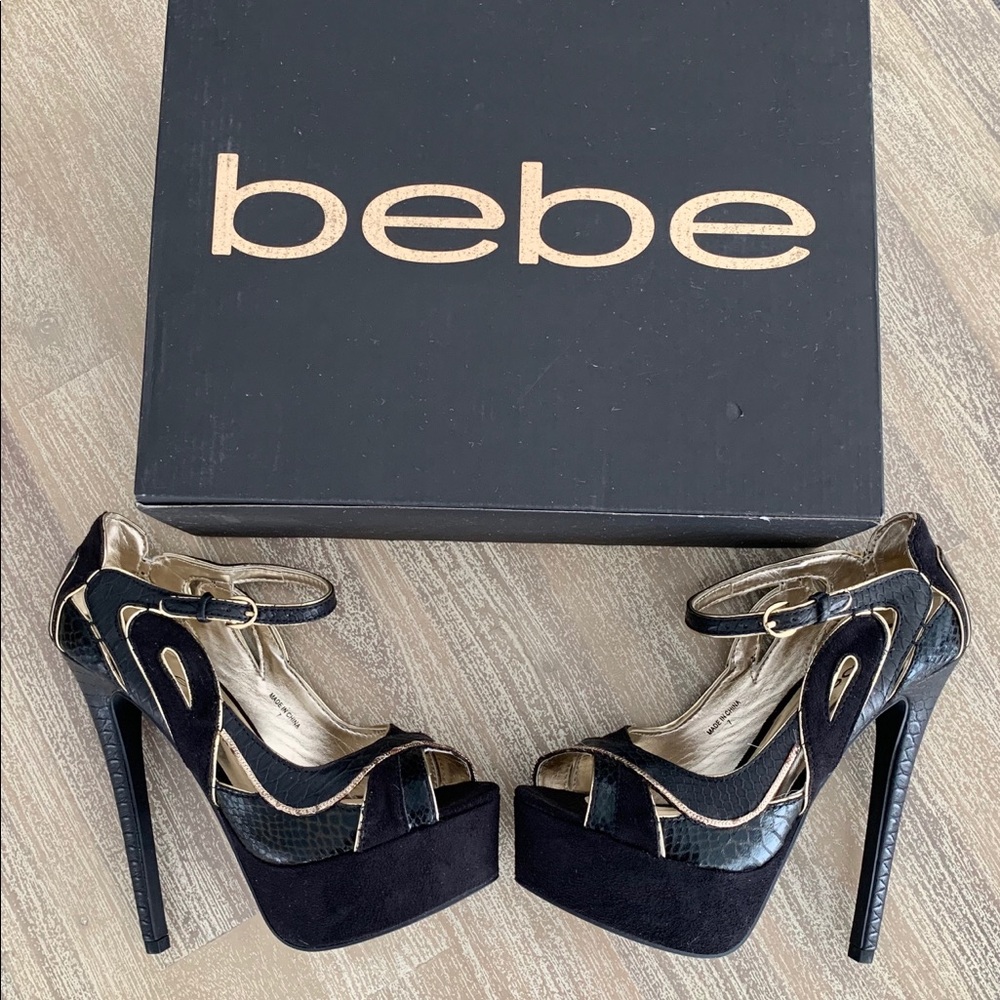 bebe “Clarissa” Heels. Size 7. Peeptoe Platform